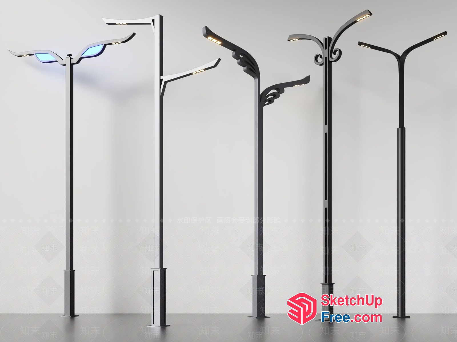Modern Street Lighting Collection 3D SketchUp File