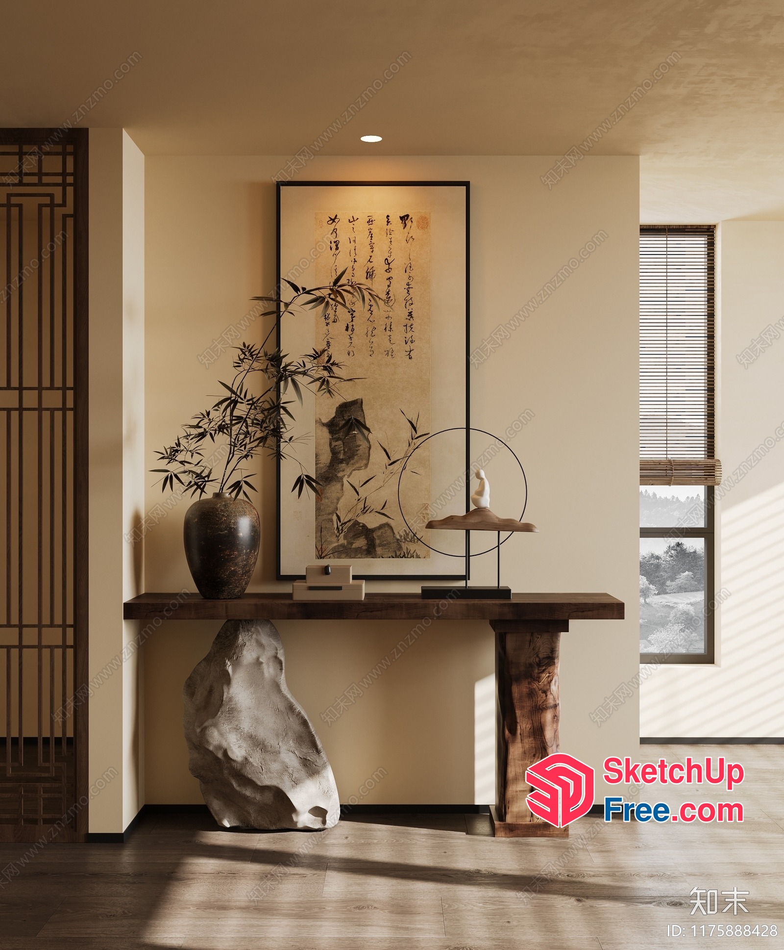 Traditional Asian-Inspired Interior 3D SketchUp File