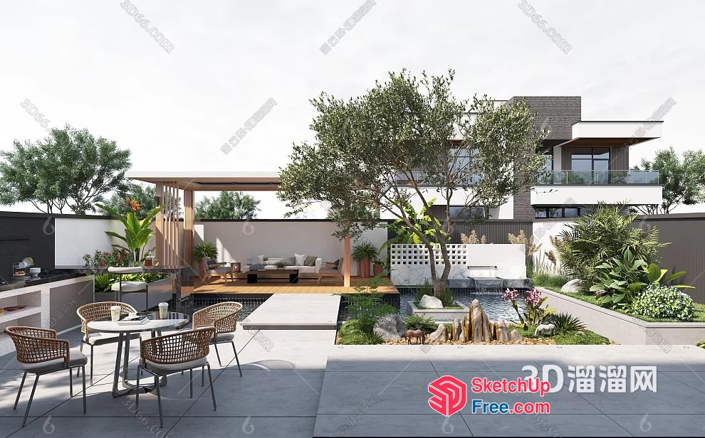 Modern Villa With Sleek And Contemporary Design Elements 3D SketchUp File