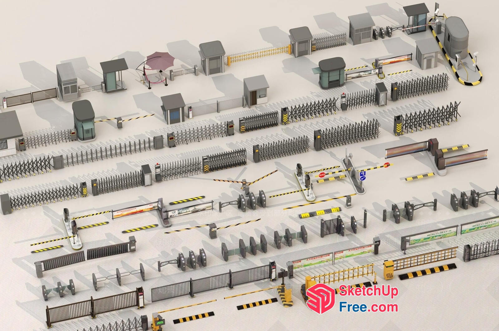 Security Checkpoint Gates 3D SketchUp File