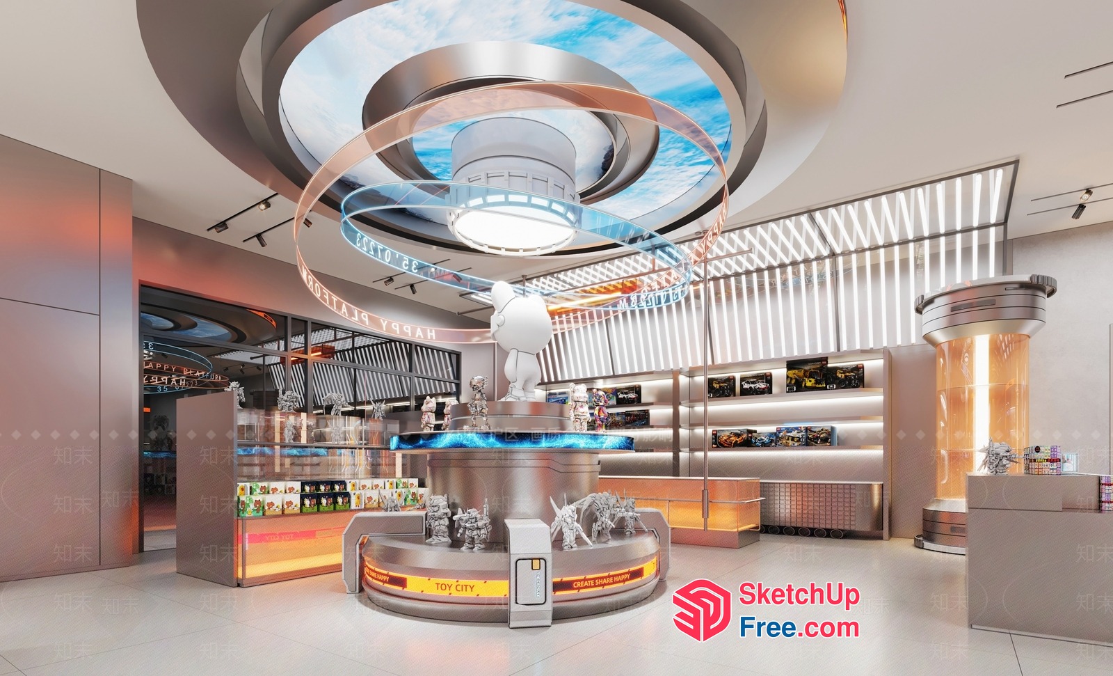 Futuristic Toy Store Interior 3D SketchUp File