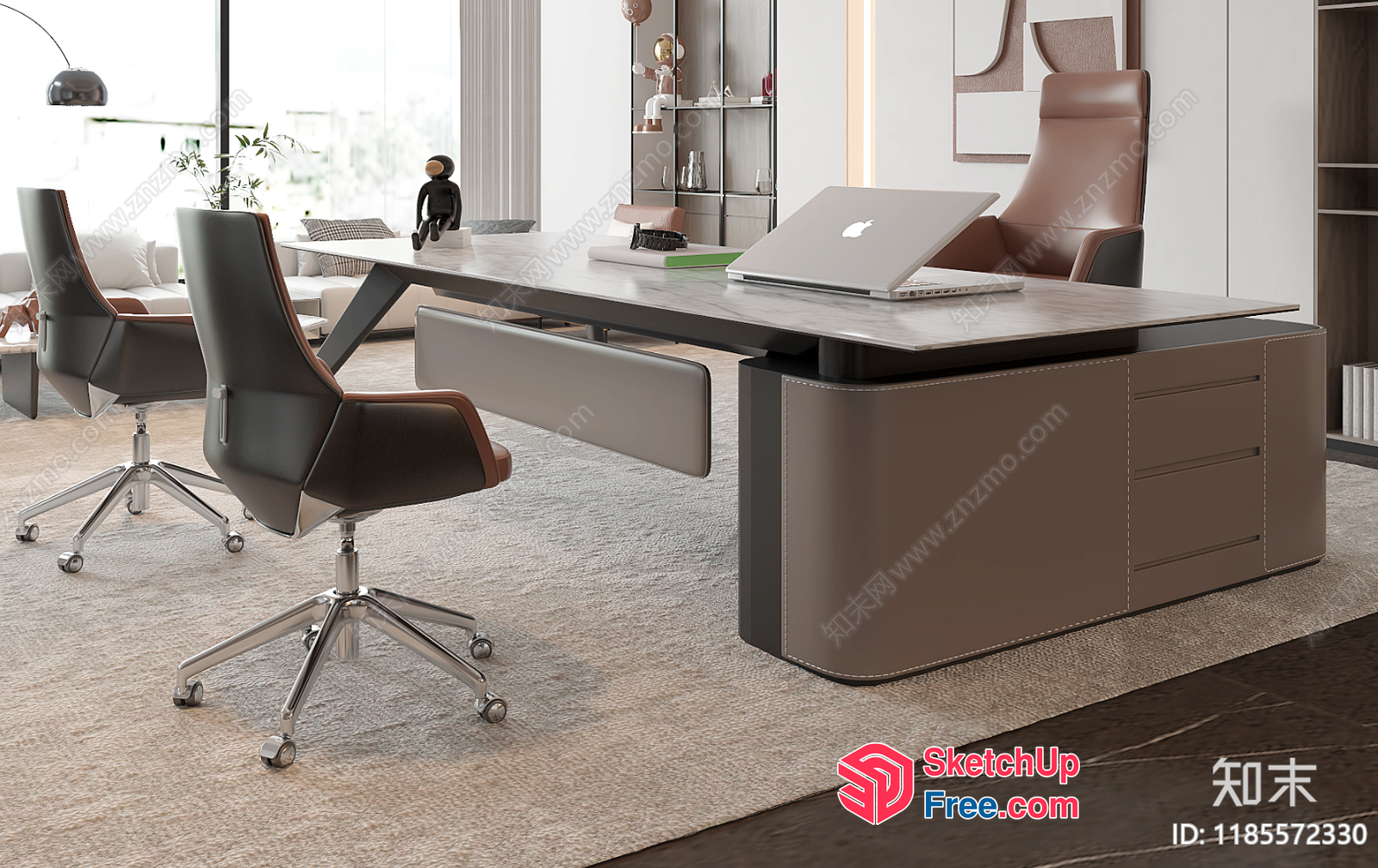 Modern Office Space With Sleek Furniture And Neutral Tones 3D SketchUp File