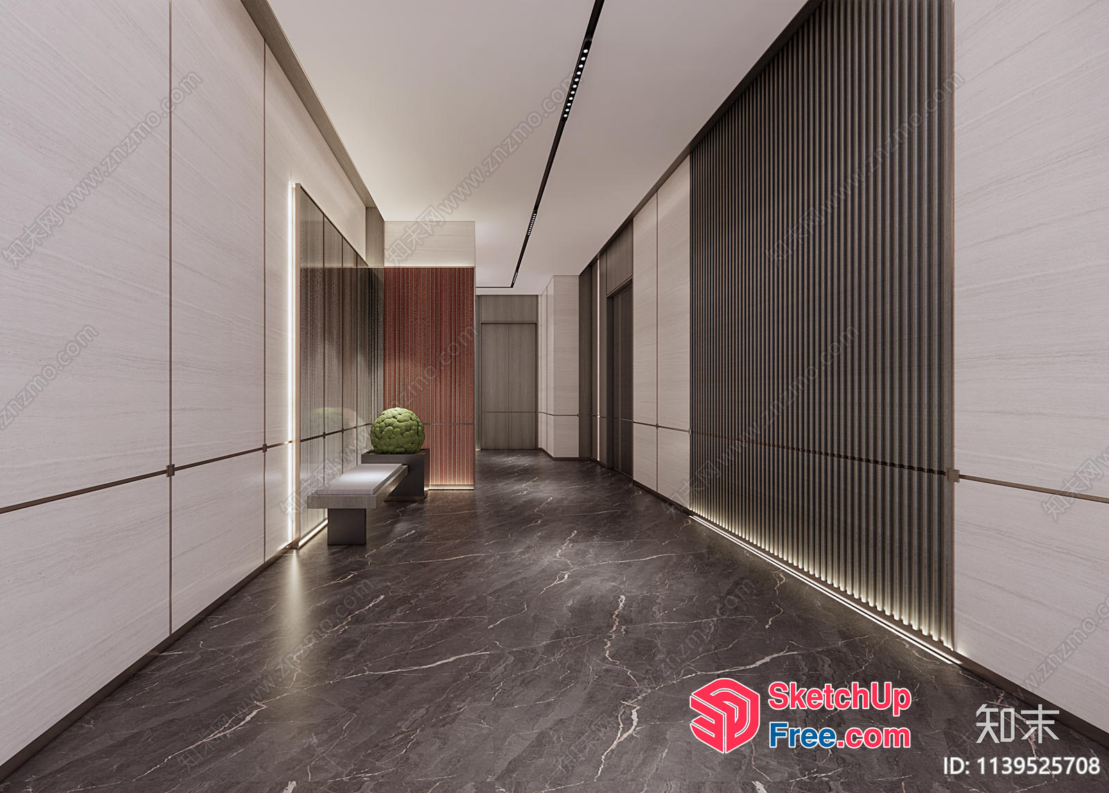 Modern Luxury Hallway Interior 3D SketchUp File