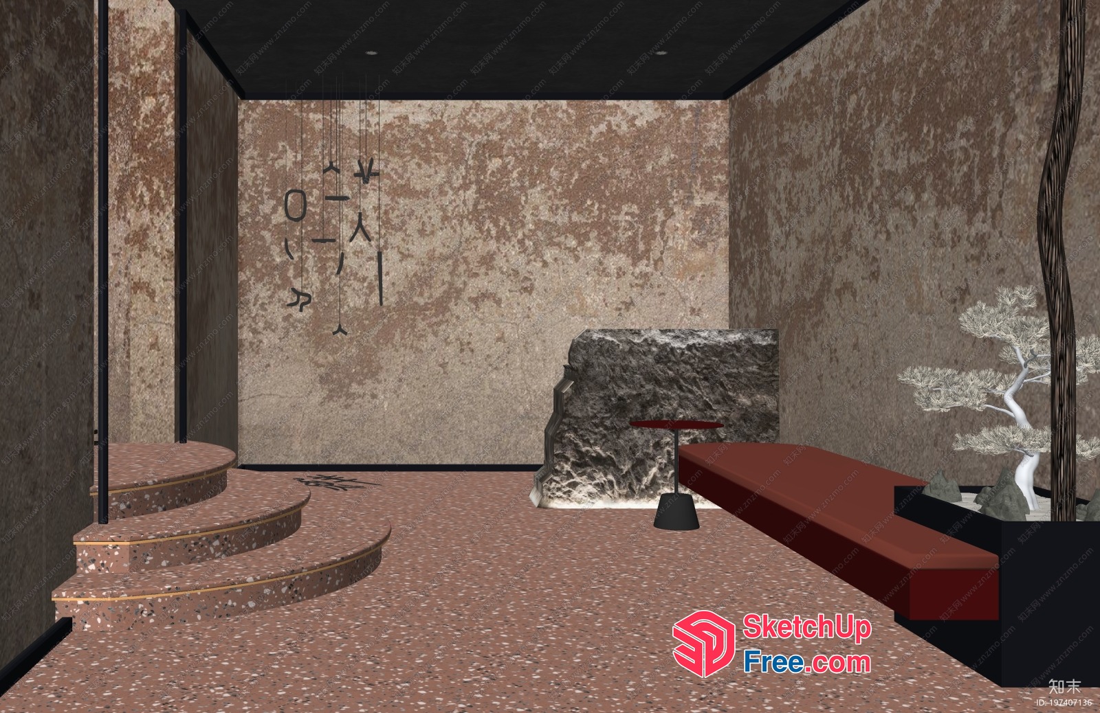 Minimalist Japanese-Style Interior Design 3D SketchUp File