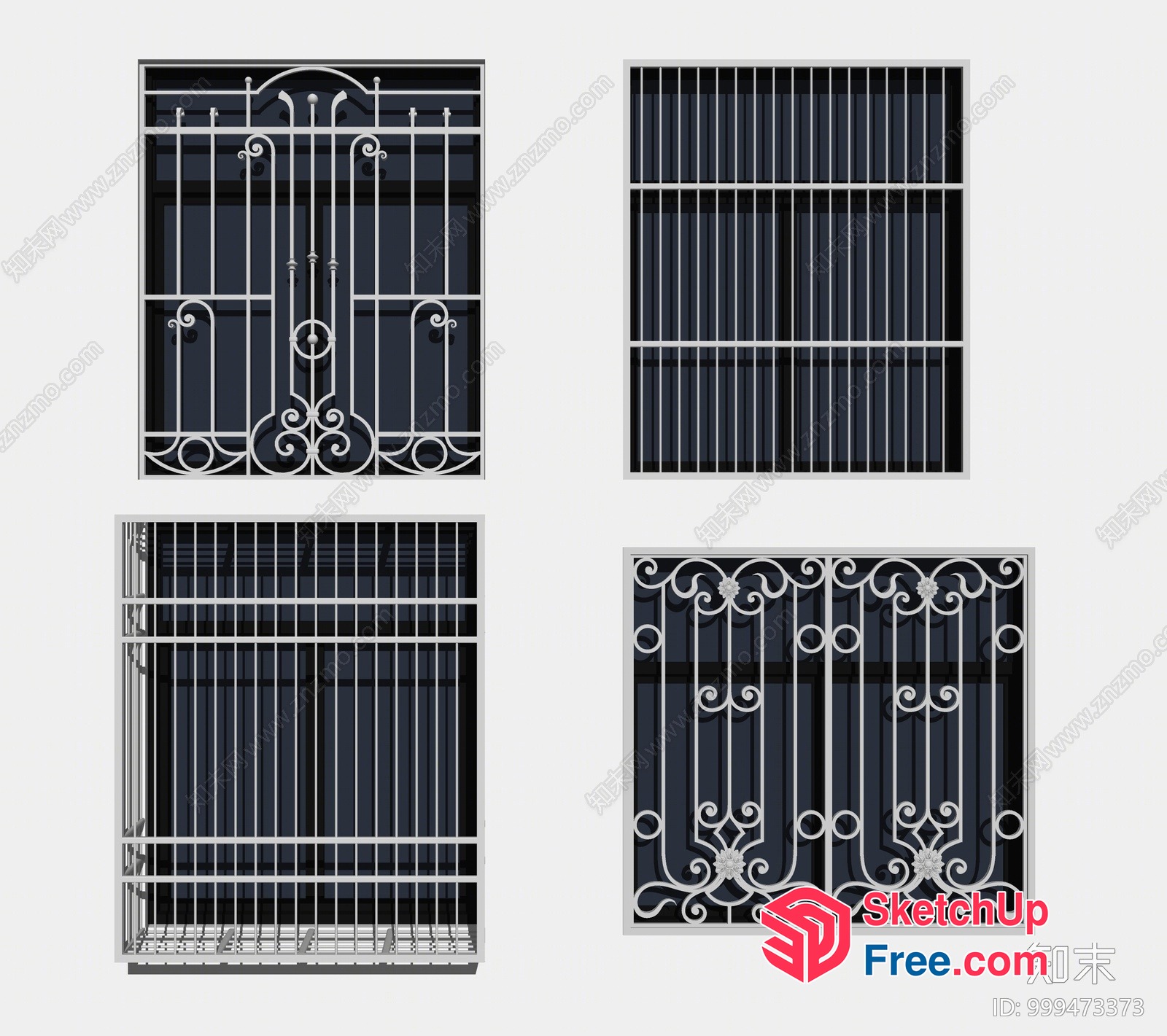 Ornate Metal Window Grilles 3D SketchUp File