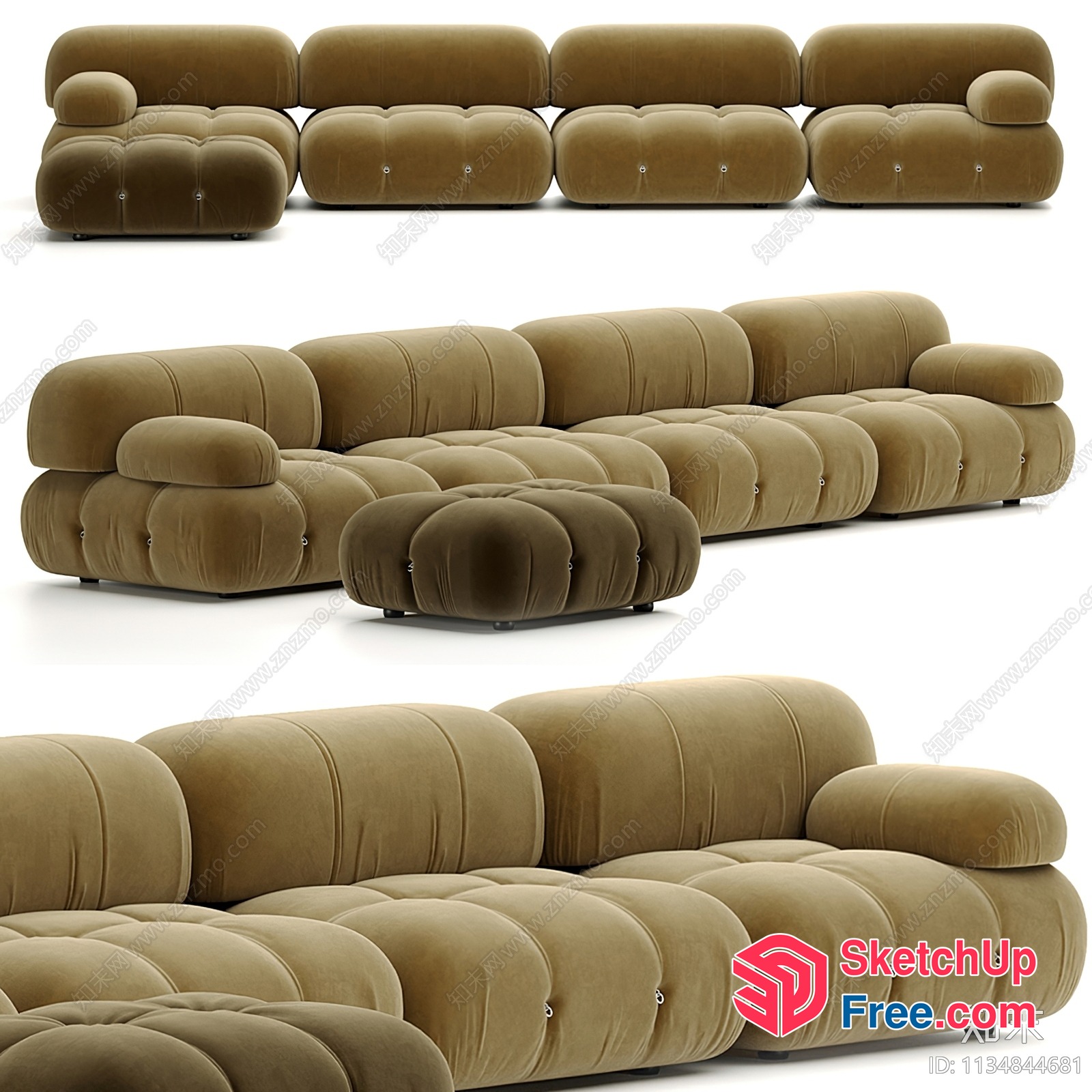 Elegant And Comfortable Modern Living Room Sofa Set 3D SketchUp File