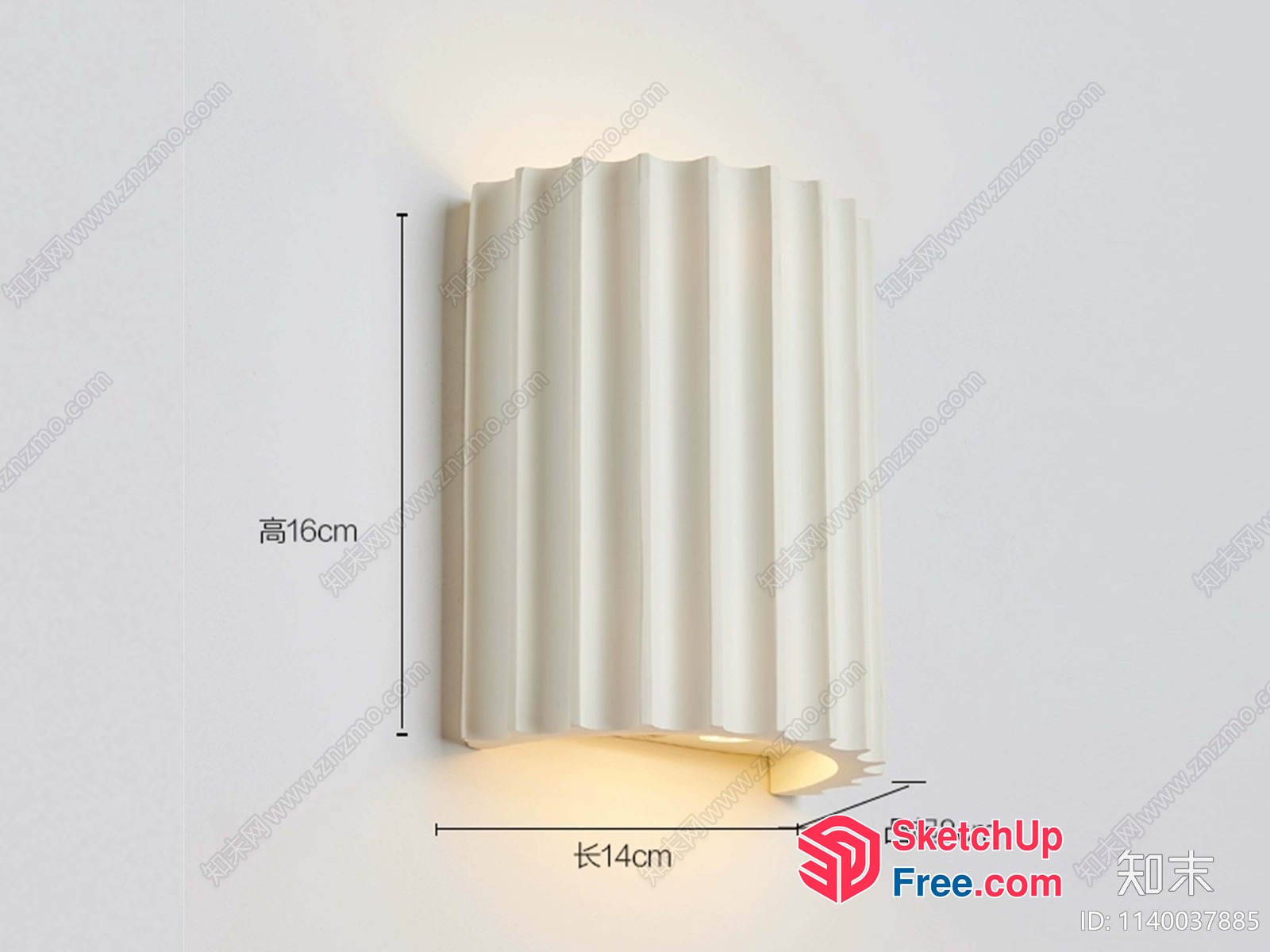 White Pleated Curtain Interior 3D SketchUp File