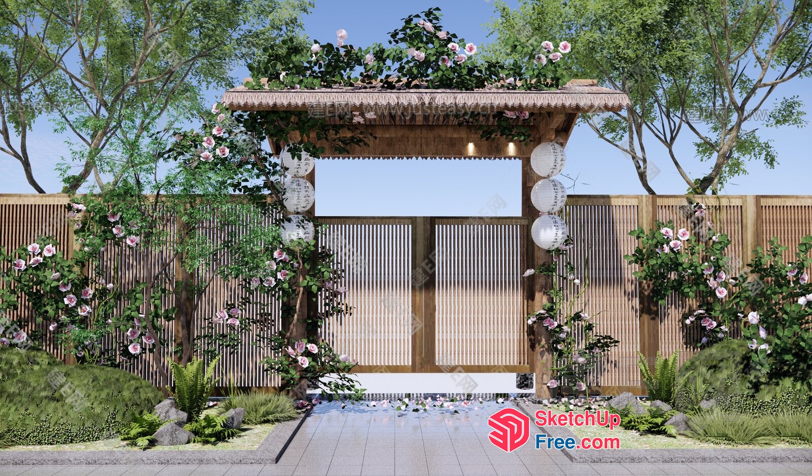 Elegant And Serene Exterior Design 3D SketchUp File