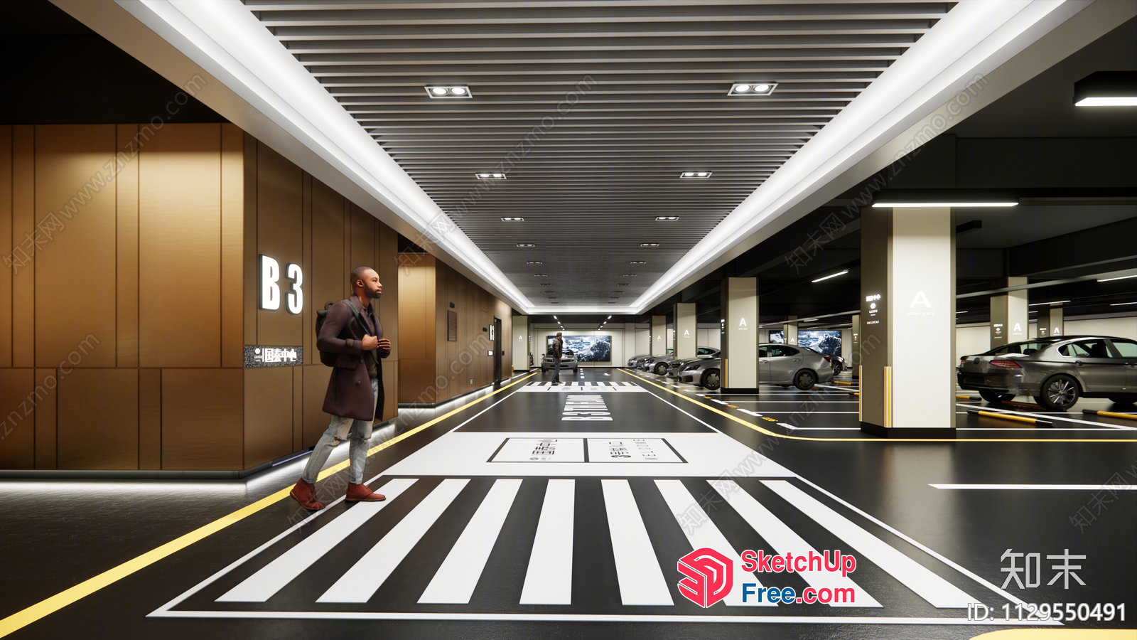 Modern Commercial Parking Garage With Sleek Design 3D SketchUp File
