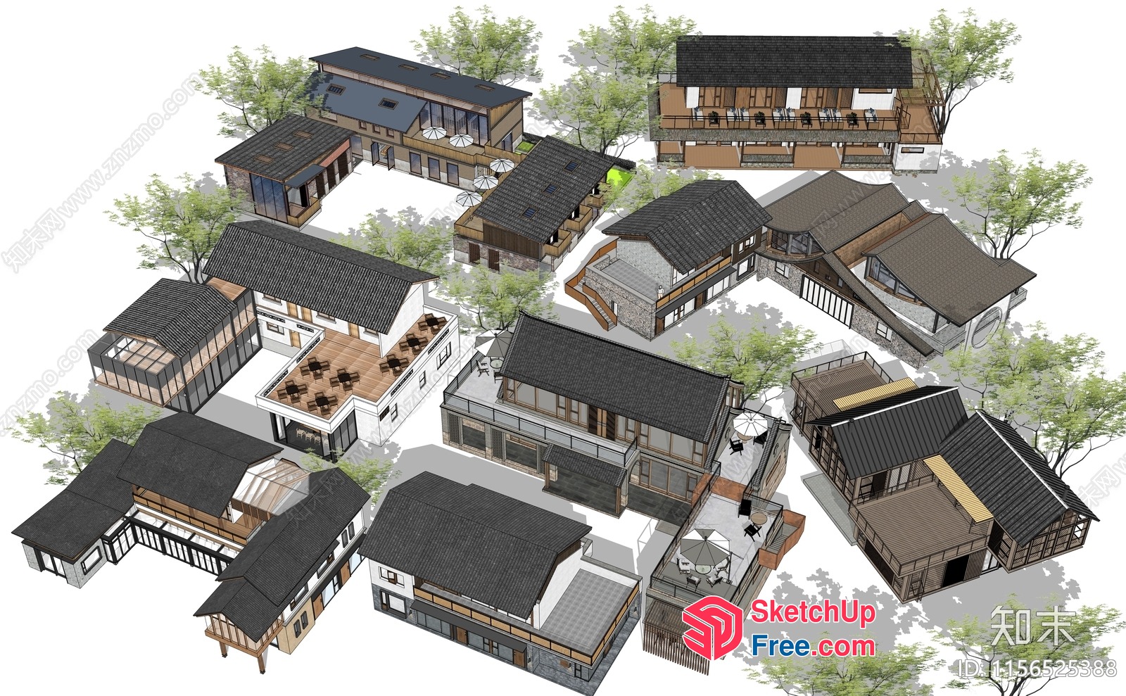 Japanese Style Homestay Exterior 3D SketchUp File
