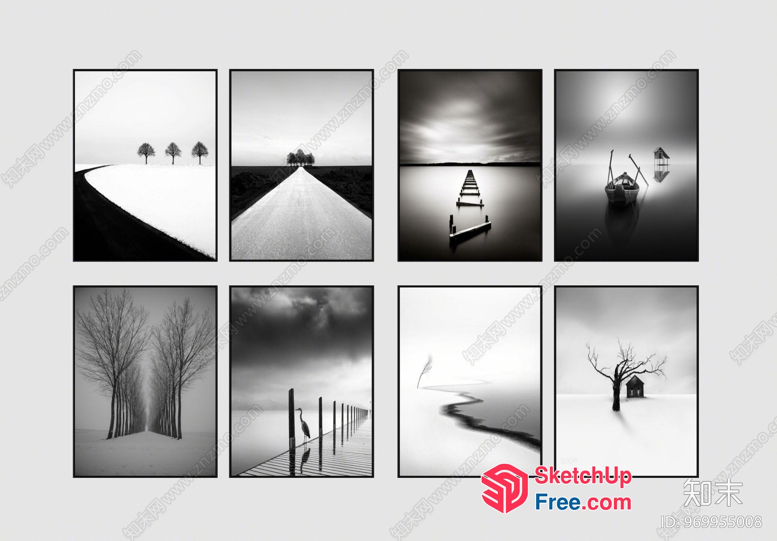 Serene Black And White Landscape Photography 3D SketchUp File