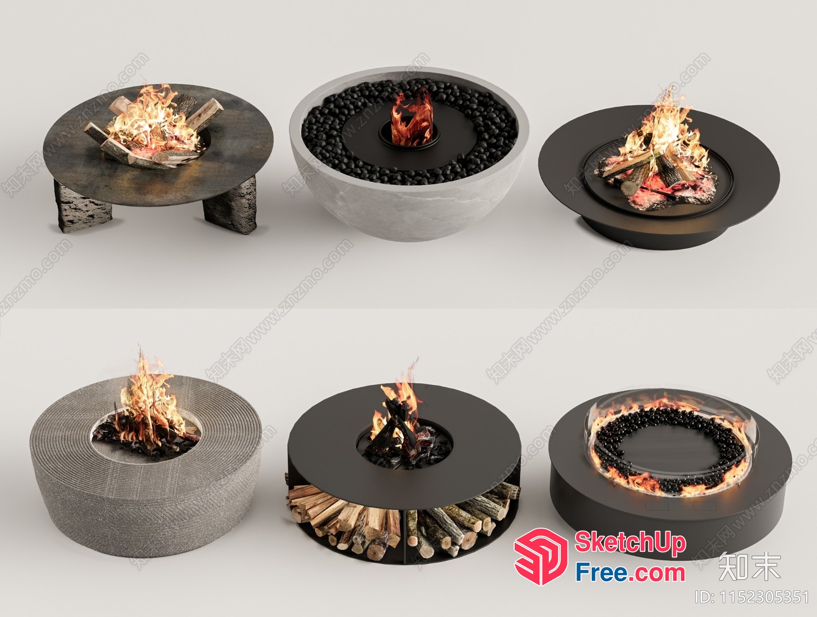 Fire Pit And Logs 3D SketchUp File