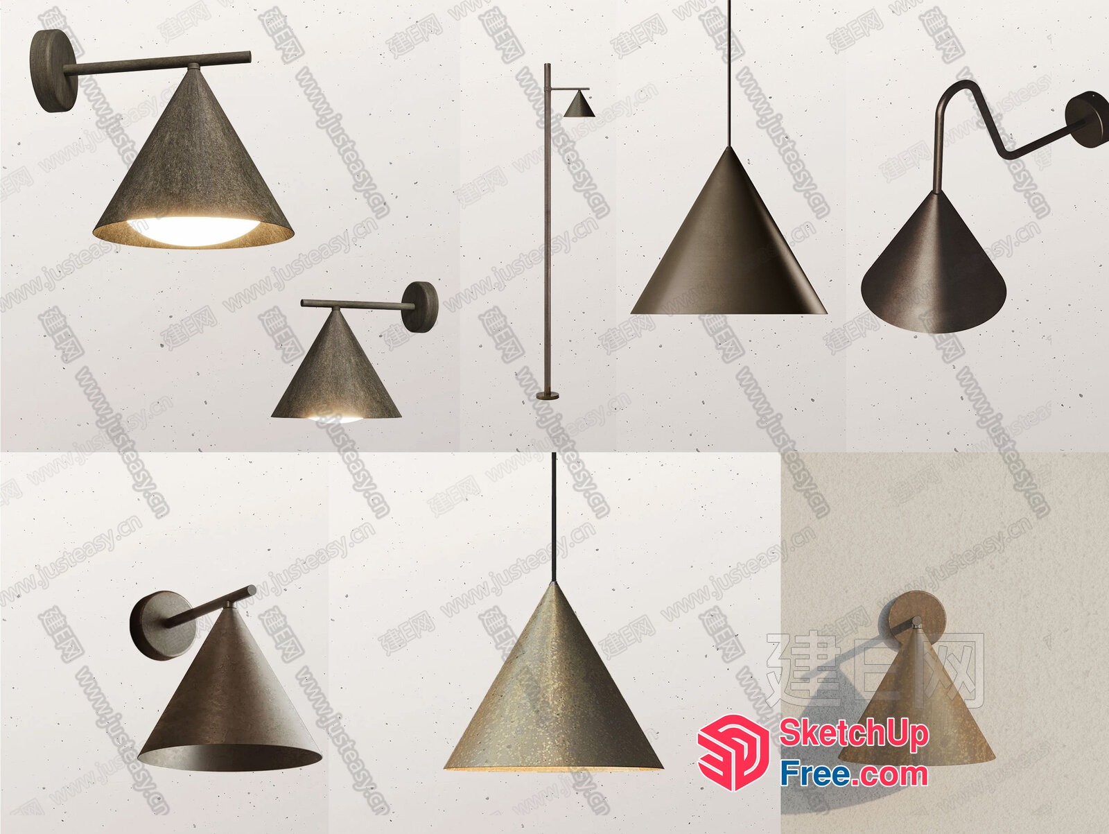 Modern Industrial Style Lighting Fixtures 3D SketchUp File