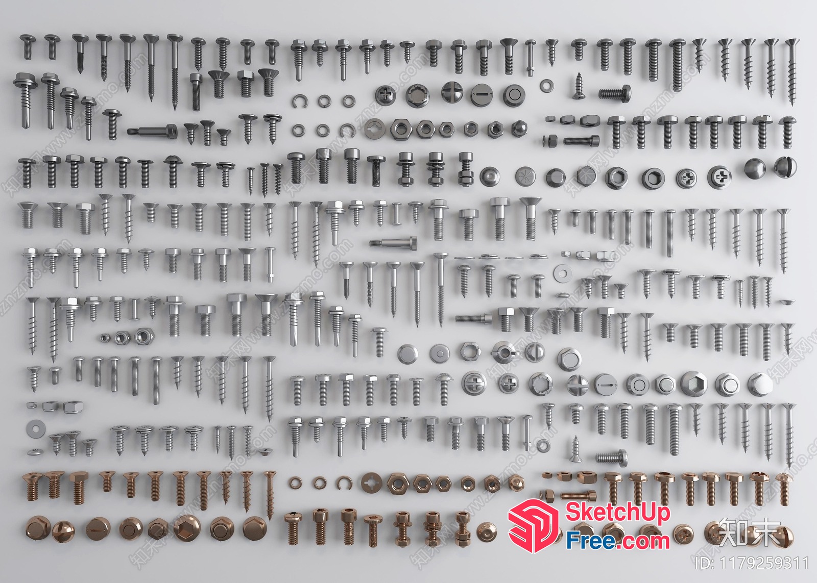 Assorted Hardware And Fasteners 3D SketchUp File