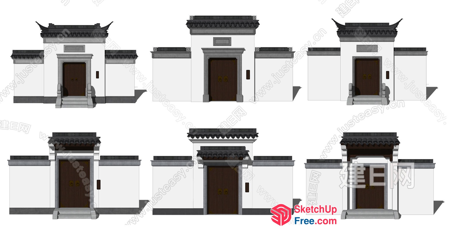 Traditional Chinese Building Facades 3D SketchUp File