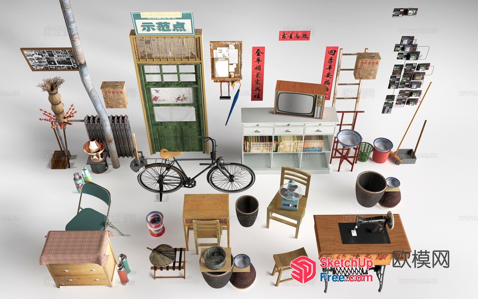 Asian Style Home Decor And Furniture 3D SketchUp File