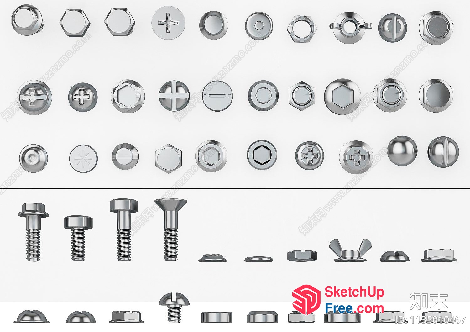 Metal Hardware Set 3D SketchUp File