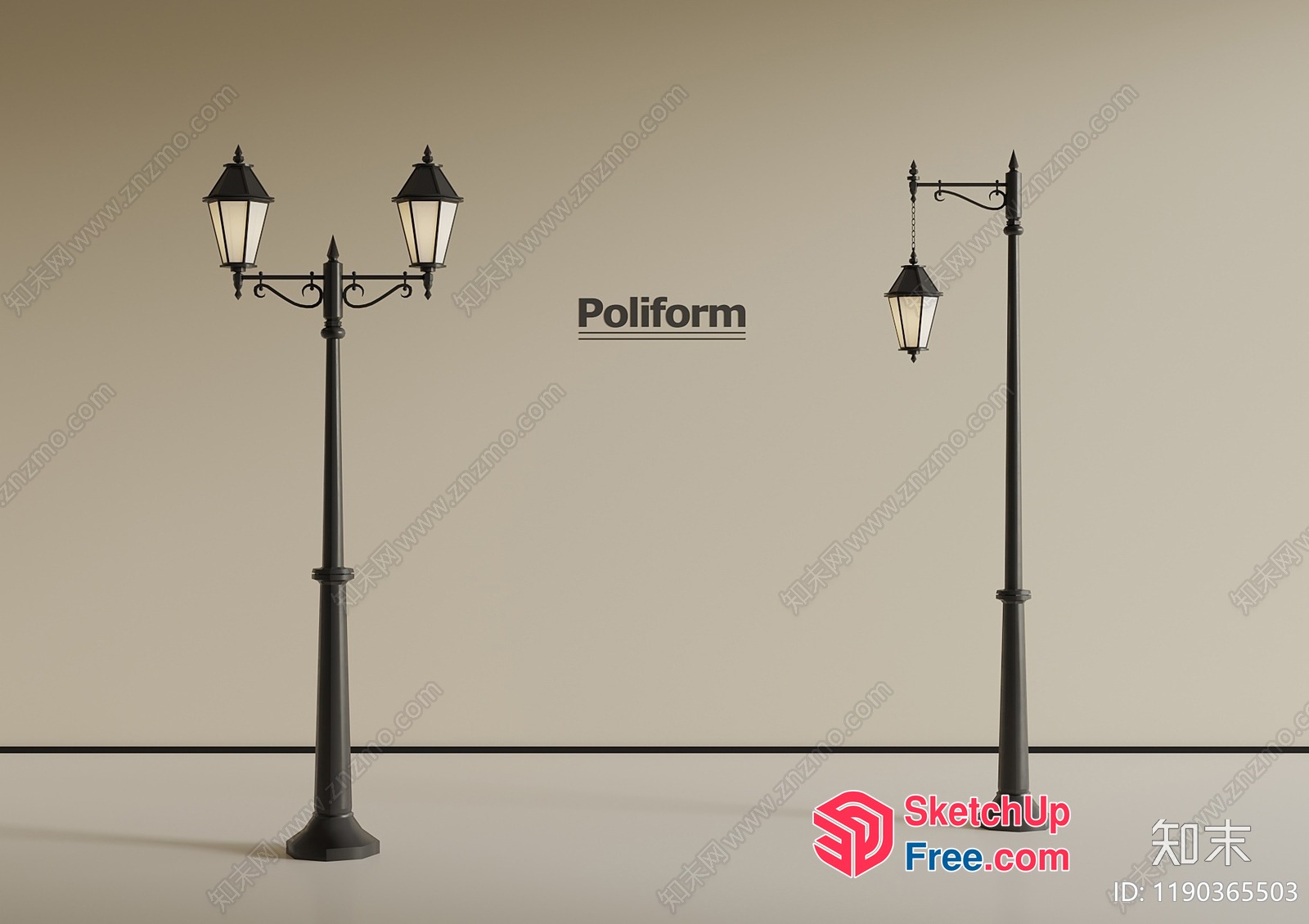 Poliform Street Lamps 3D SketchUp File