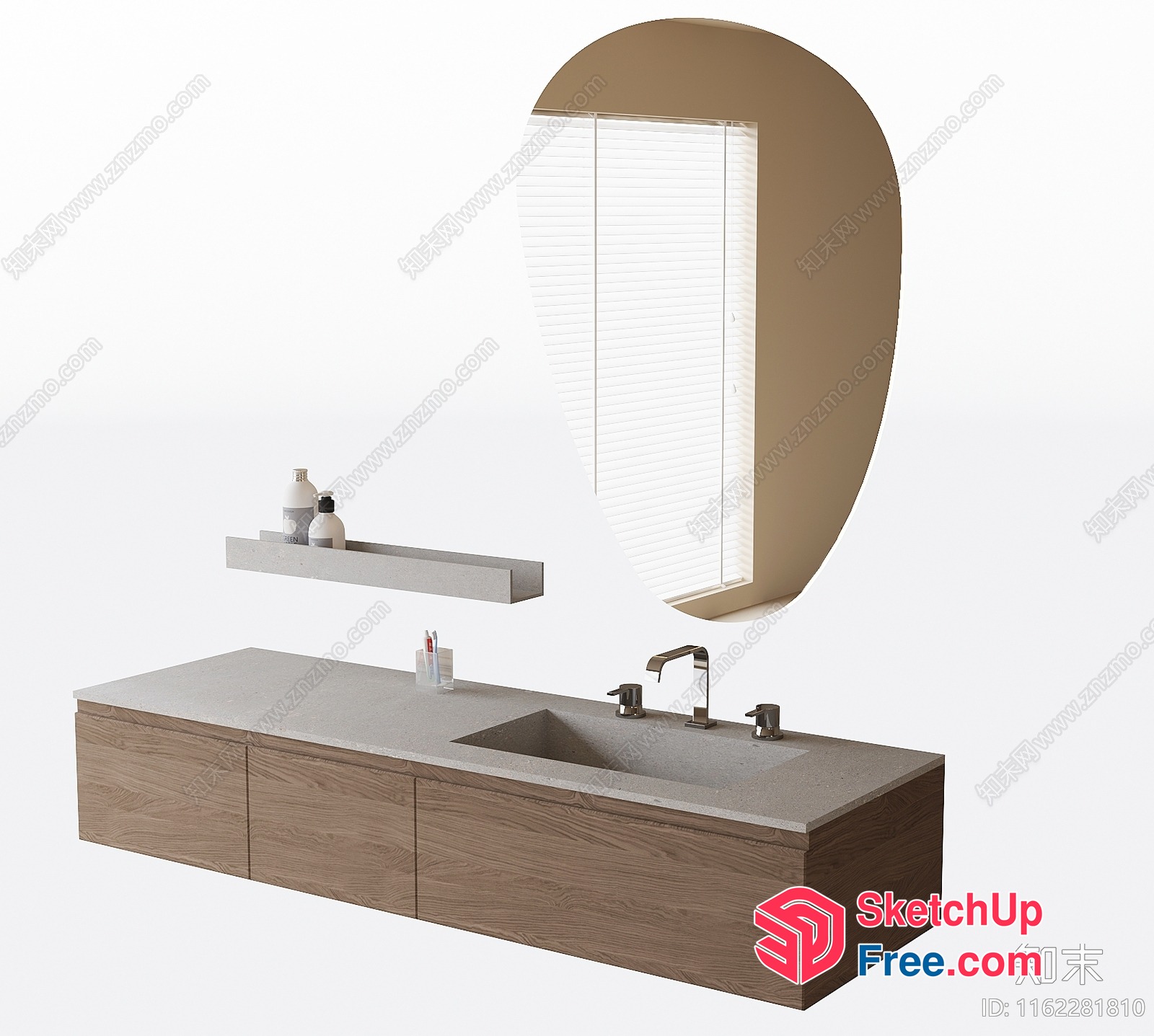 Modern Bathroom Vanity With Sink And Faucet 3D SketchUp File