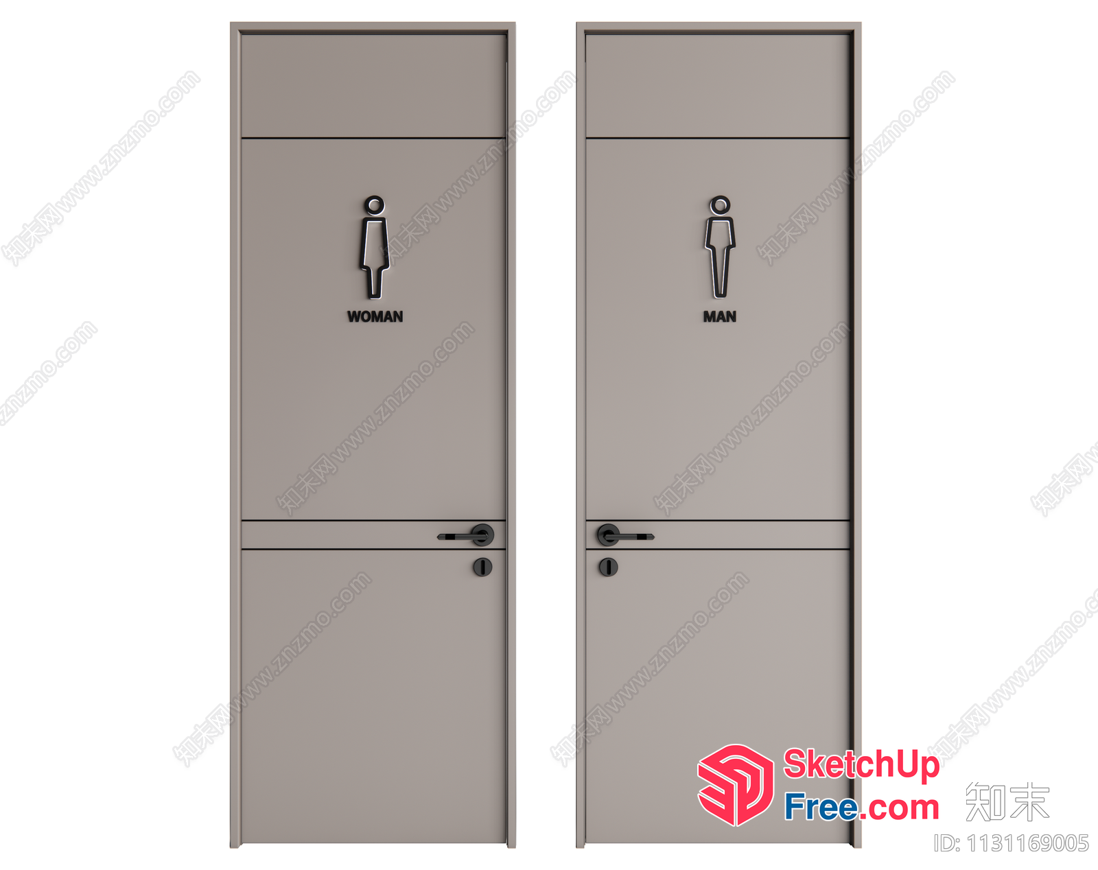 Modern Grey Doorway Entrance 3D SketchUp File