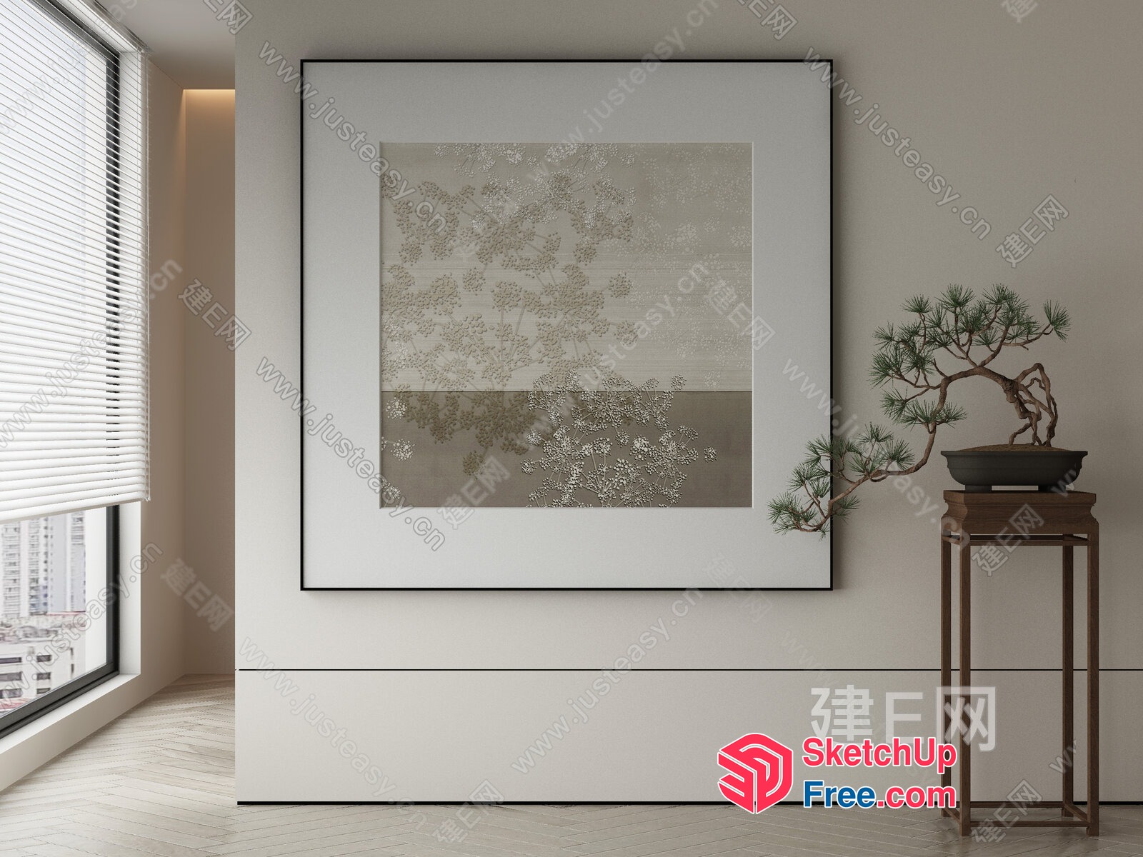 Elegant Minimalist Japanese Style Interior 3D SketchUp File