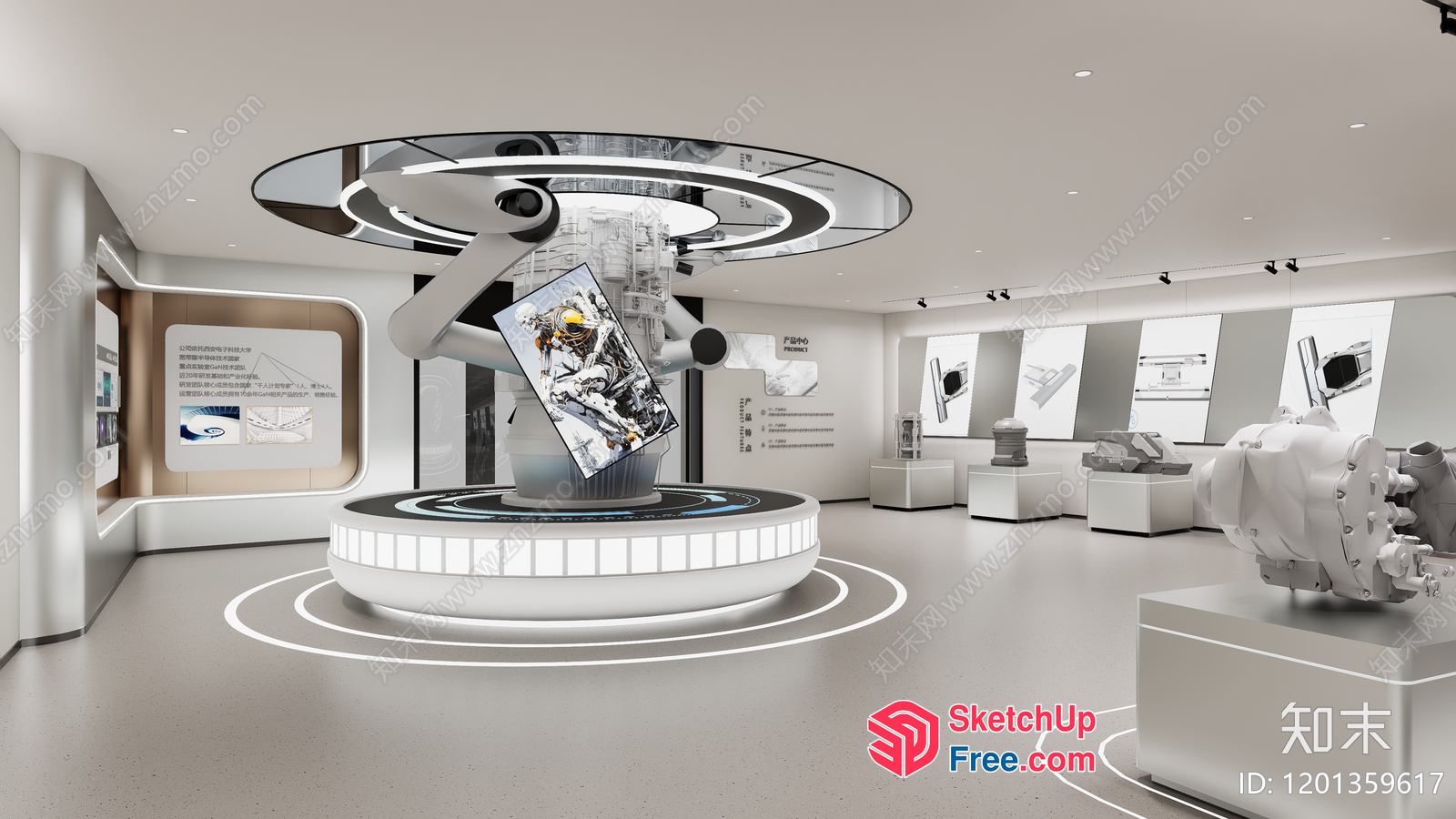 Futuristic Space-Themed Exhibition Hall 3D SketchUp File