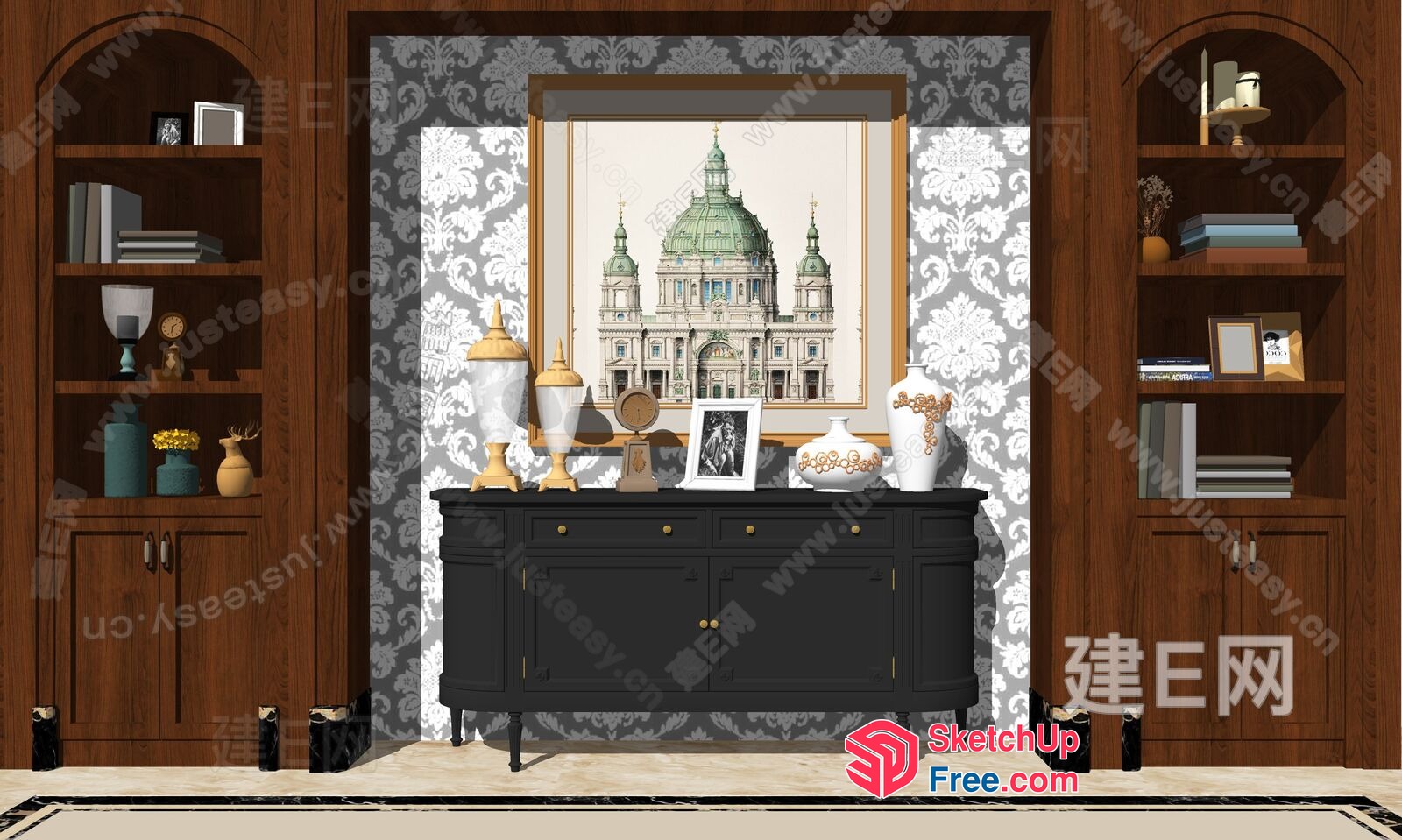 Elegant European-Style Interior With Ornate Furniture And Decor 3D SketchUp File