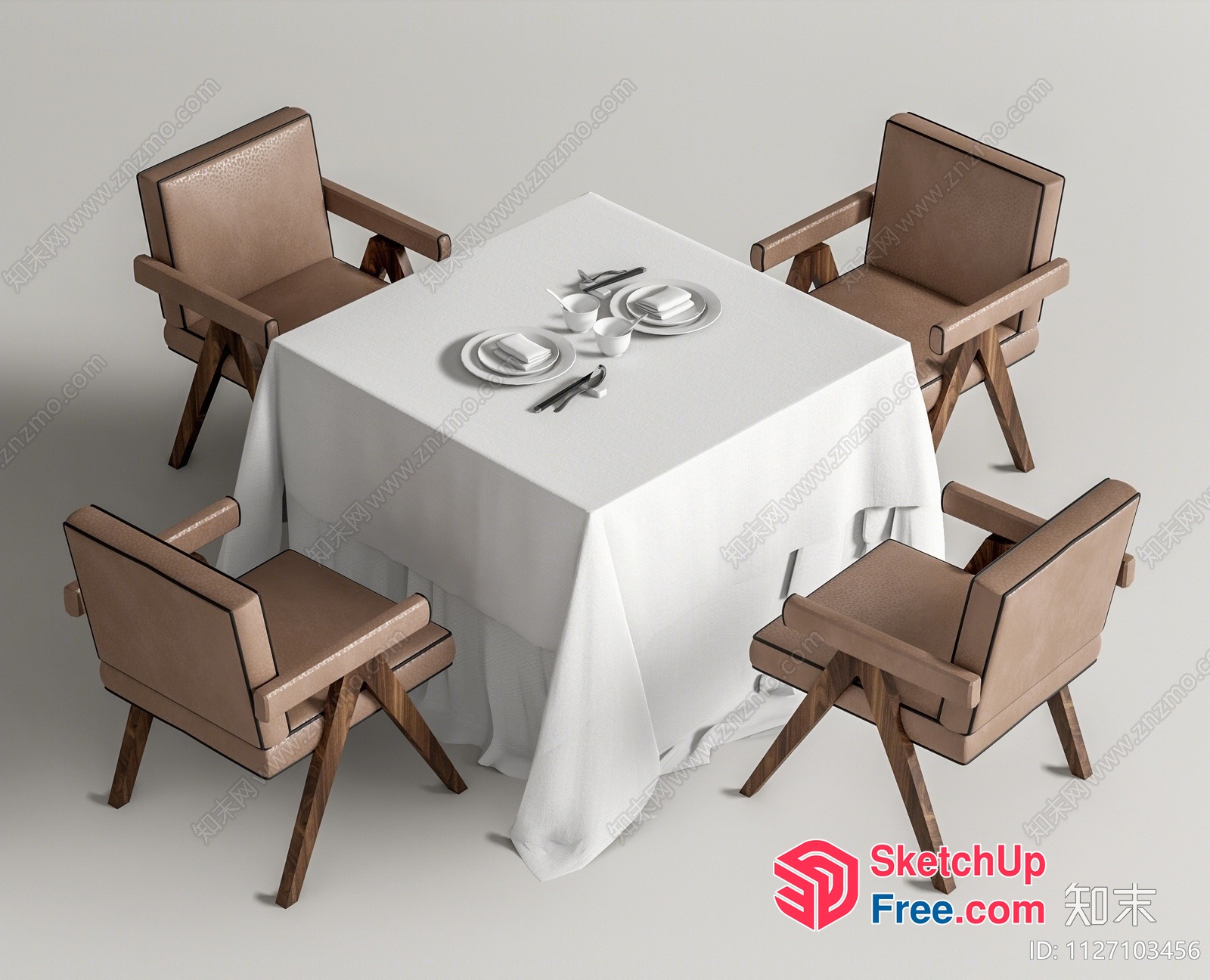 Modern Dining Table And Chairs 3D SketchUp File