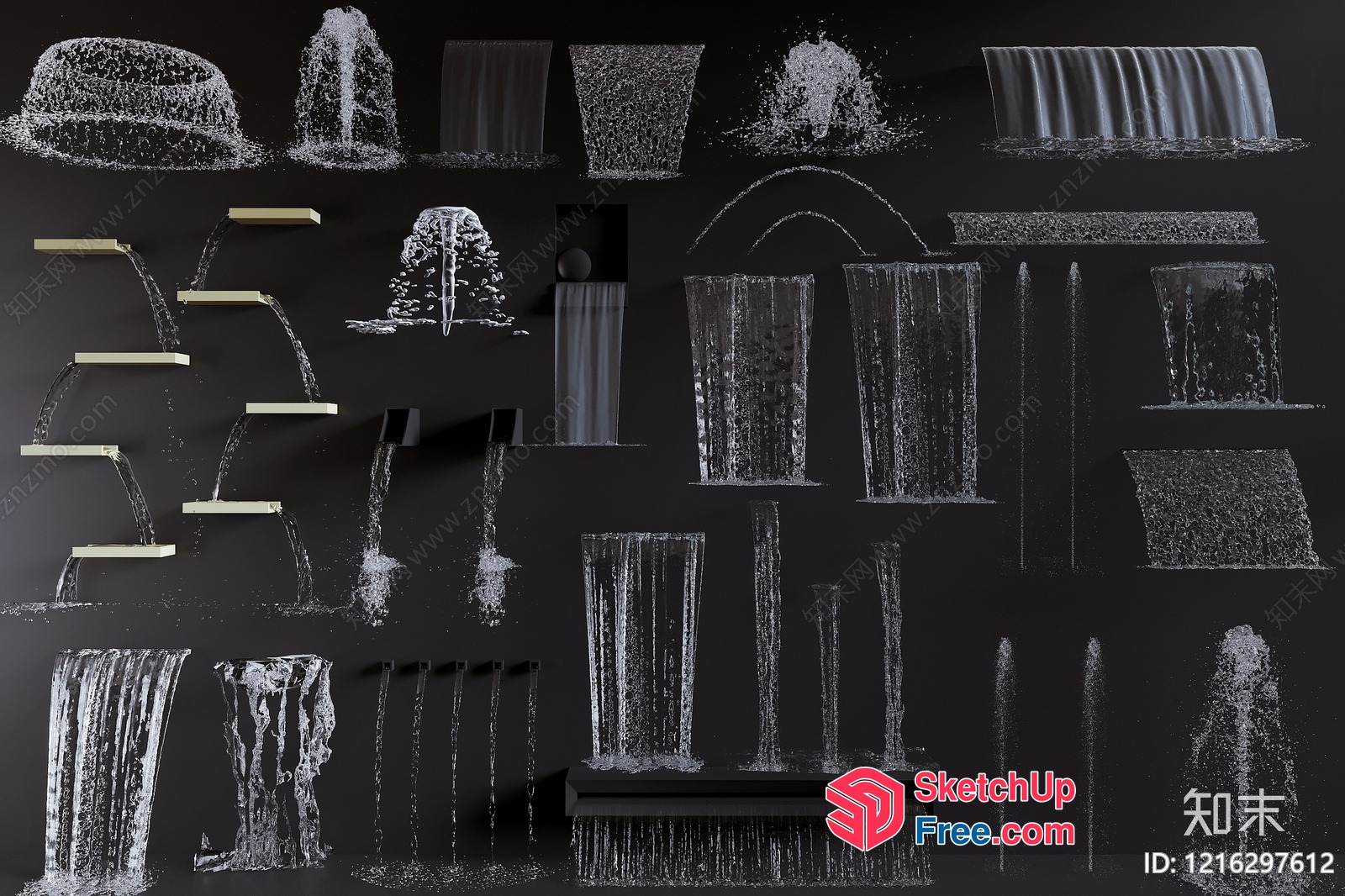 Waterfall Features 3D SketchUp File