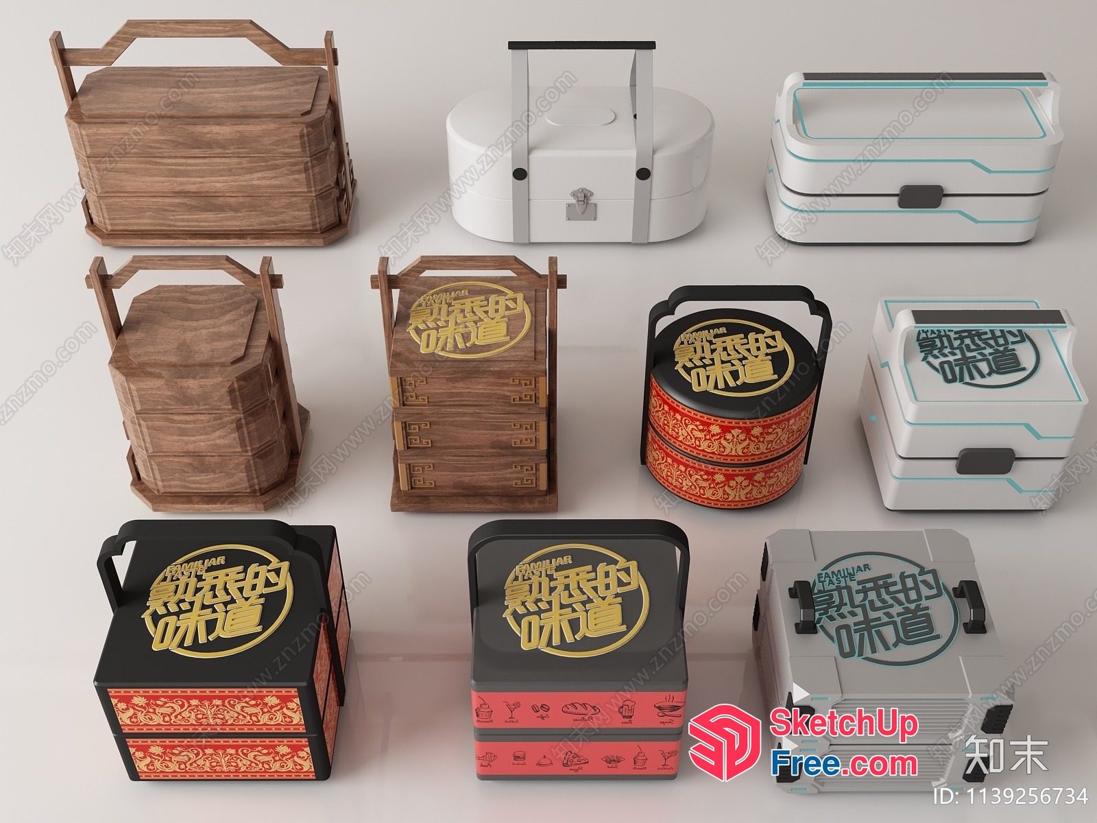 Chinese-Style Food Containers 3D SketchUp File