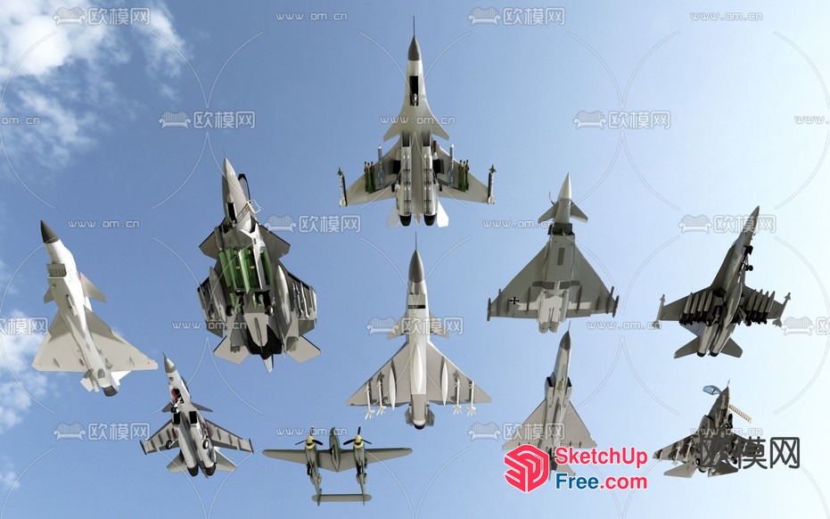 Fighter Jets In The Sky 3D SketchUp File
