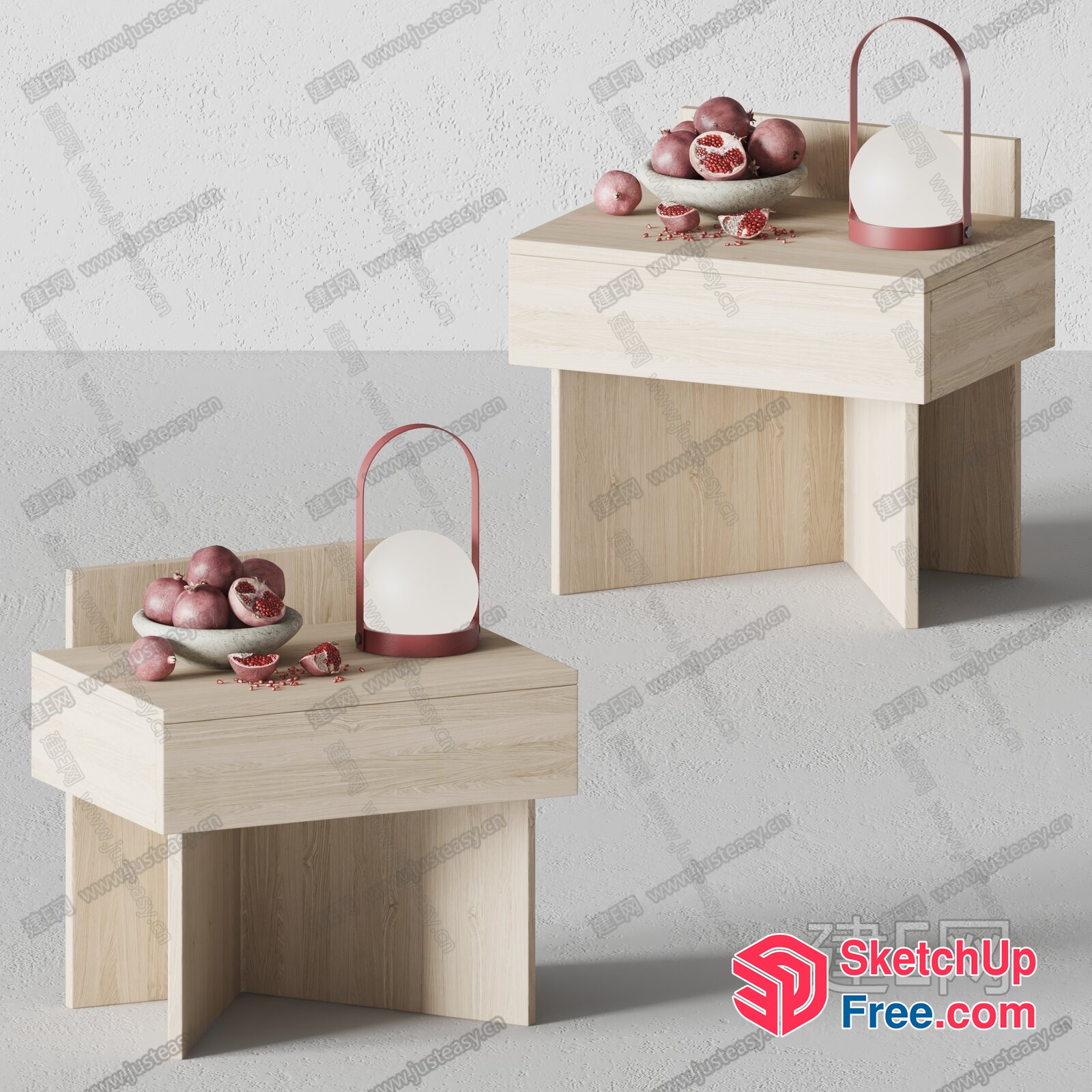 Pomegranate Decor And Stool 3D SketchUp File