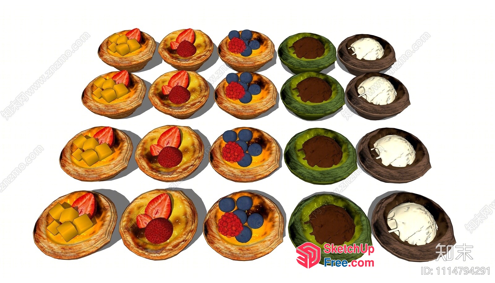 Delicious Pastries And Fruits 3D SketchUp File