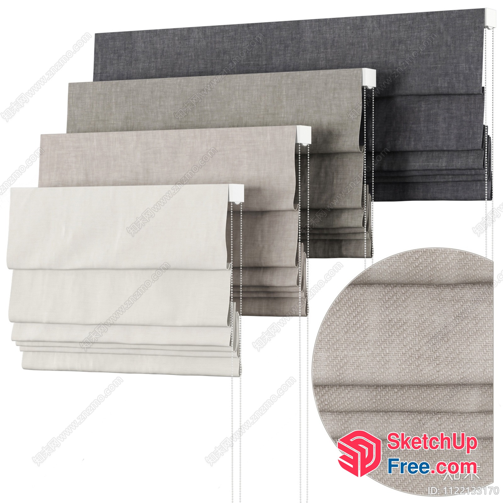 Interior Window Blinds In Various Shades 3D SketchUp File