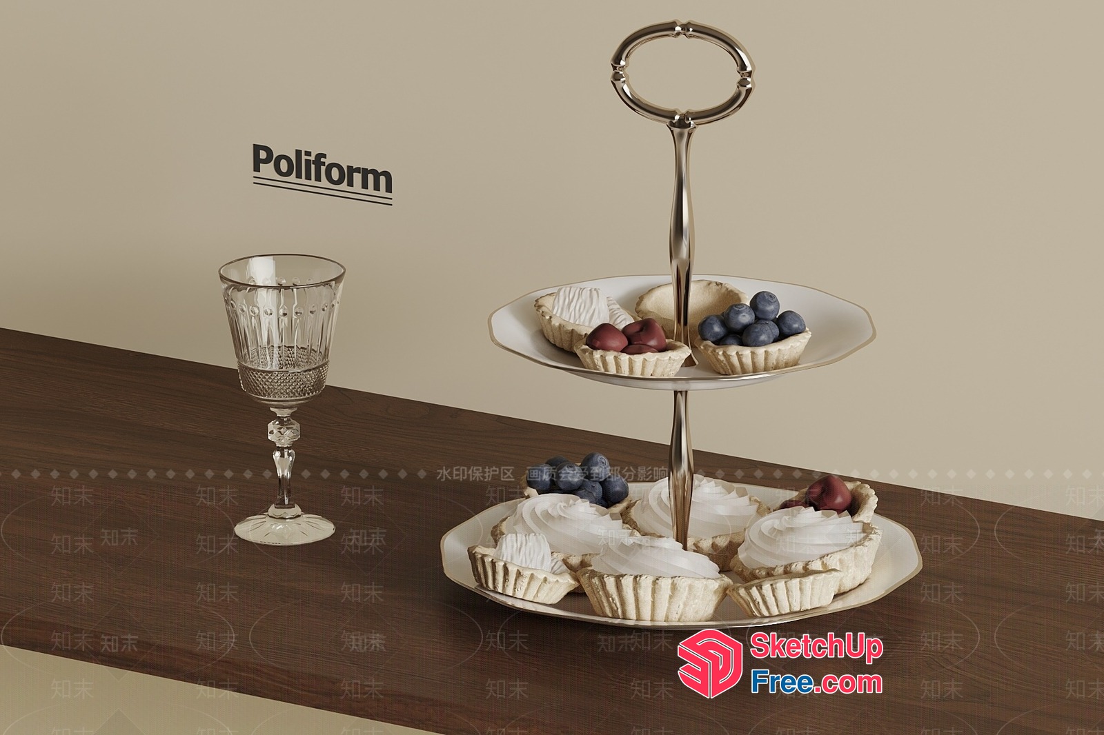 Poliform Luxury Kitchen And Dining Room Furniture 3D SketchUp File