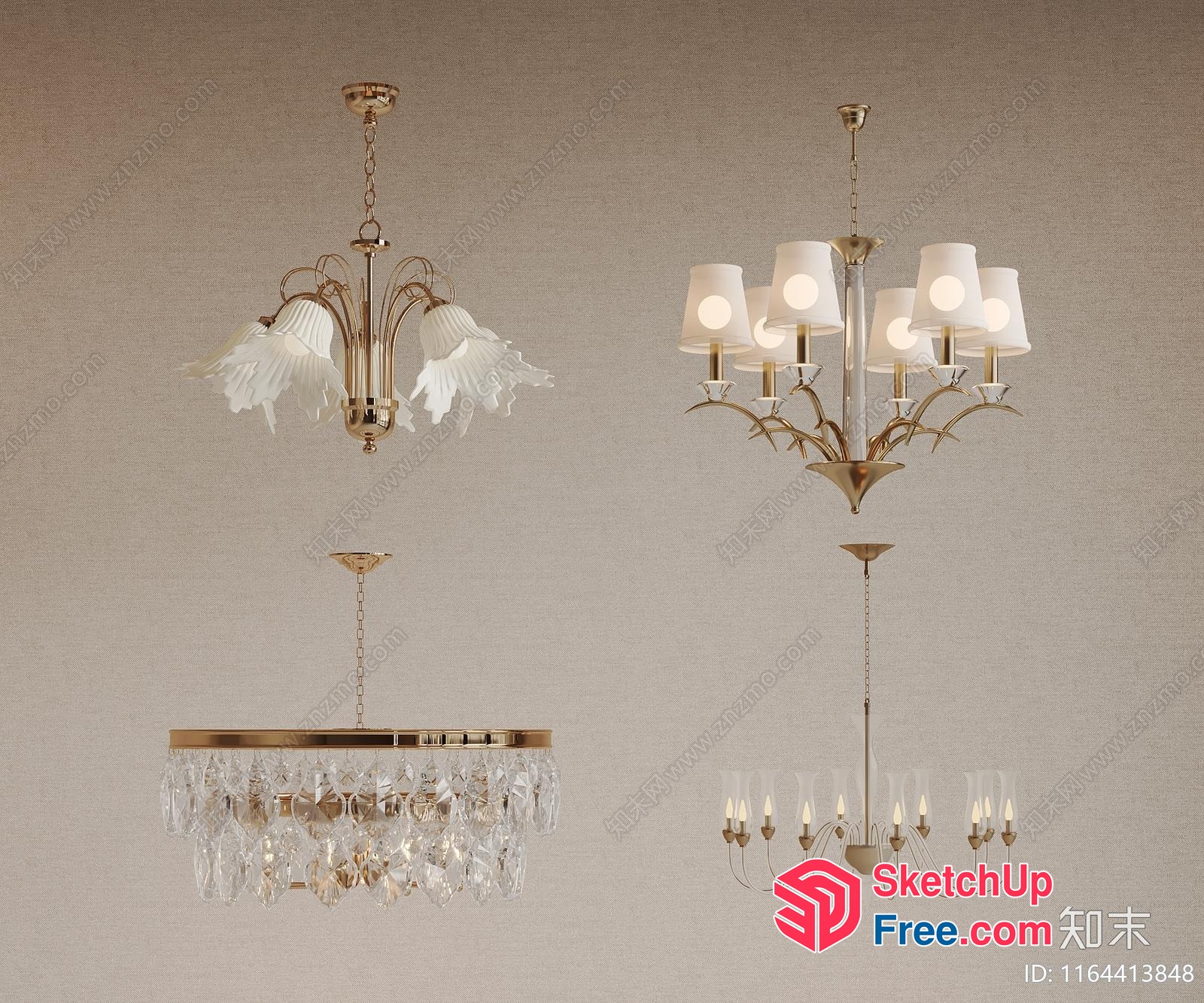 Elegant And Sophisticated Chandeliers Collection 3D SketchUp File