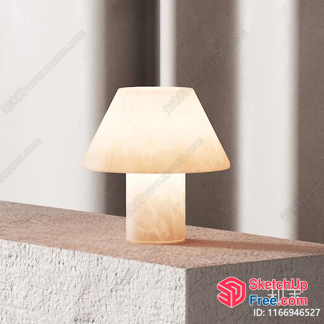 Table Lamp With Creamy Shade 3D SketchUp File