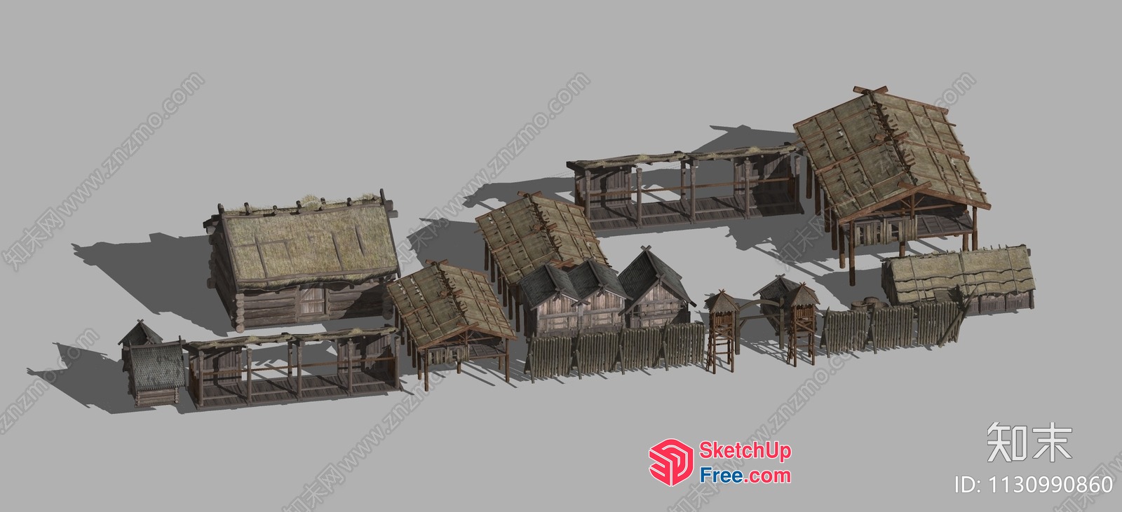 Ancient Village Scene 3D SketchUp File