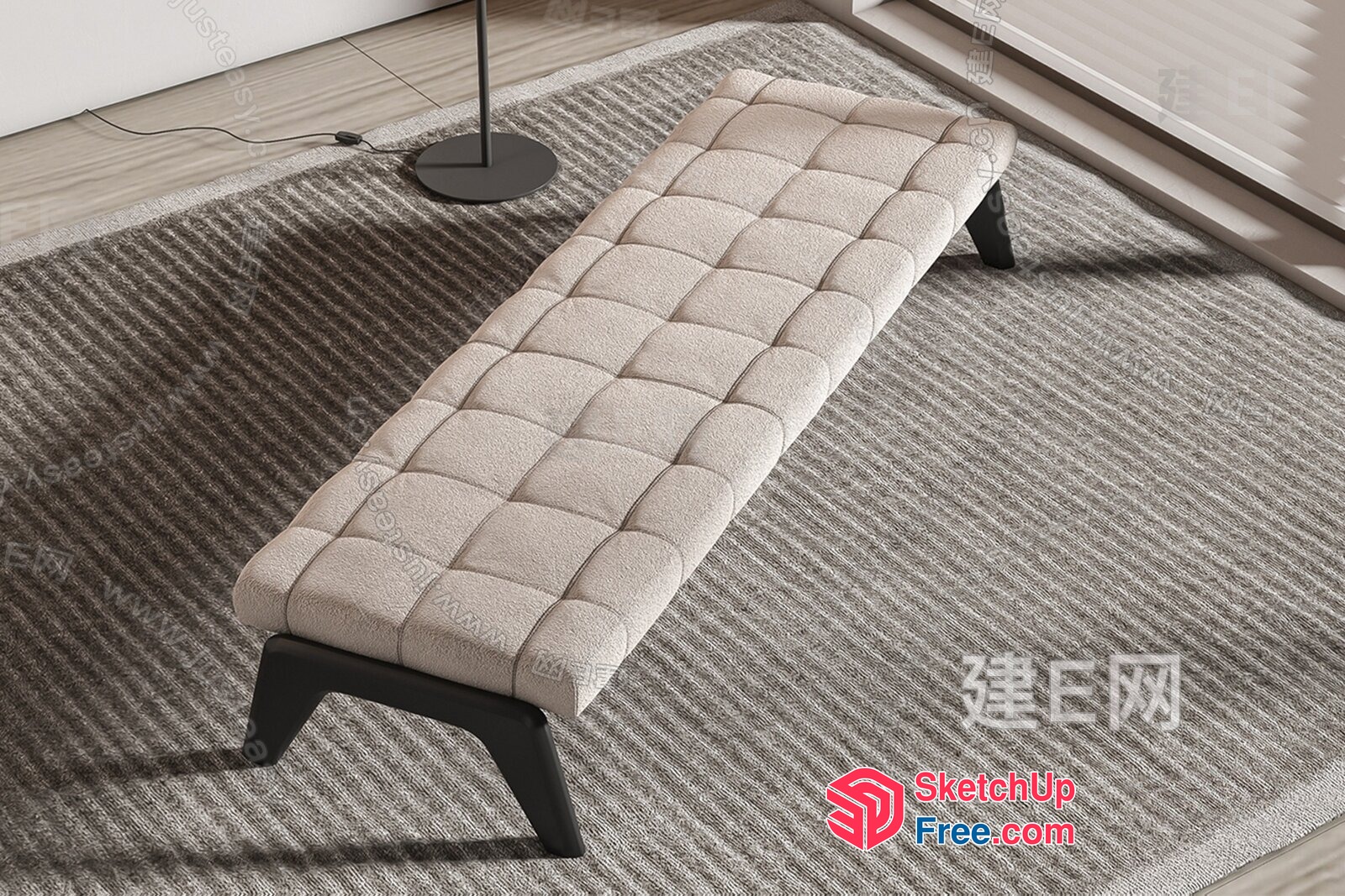 Modern Minimalist Japanese Style Stool 3D SketchUp File