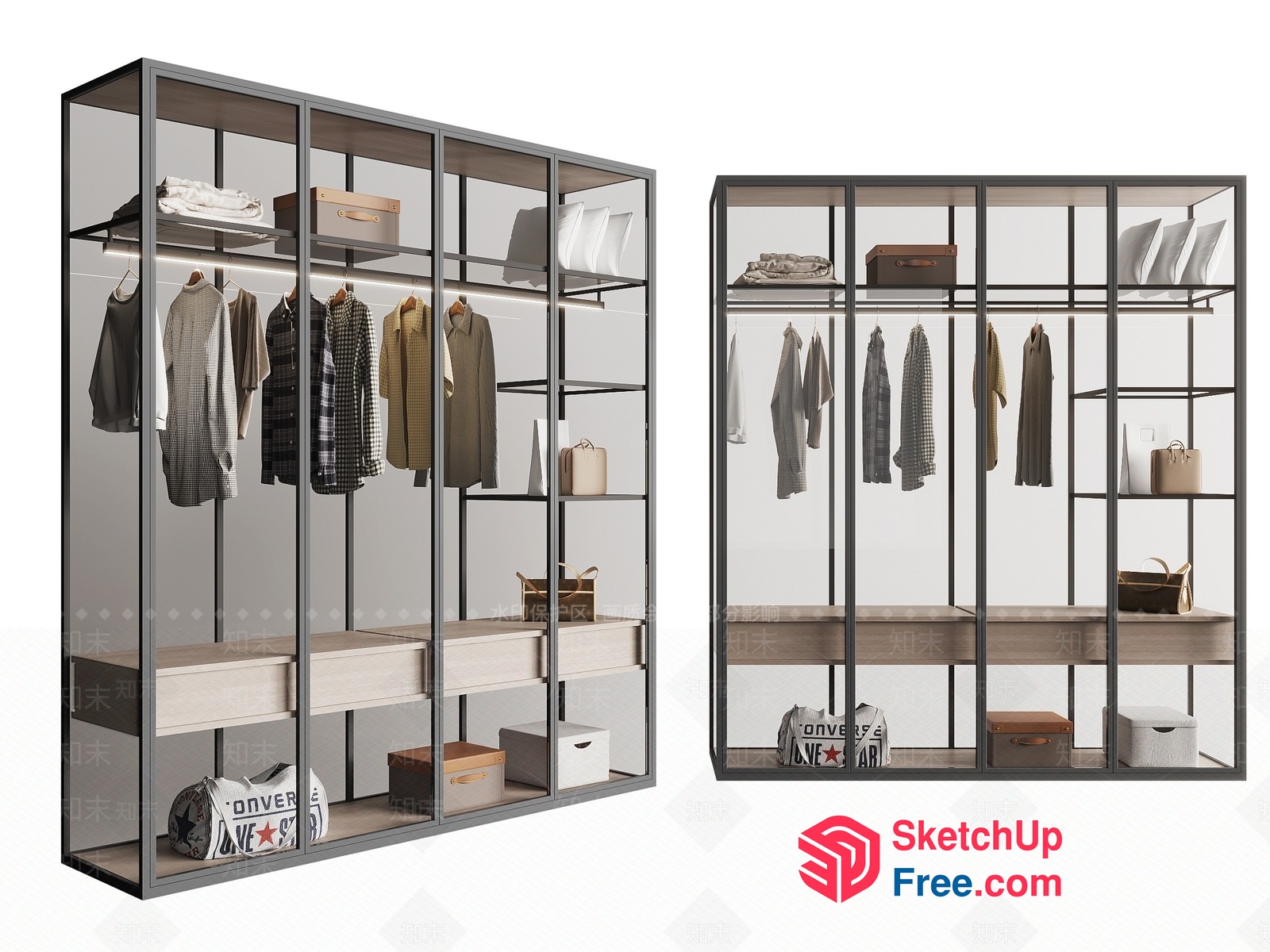 Modern Wardrobe Storage System 3D SketchUp File