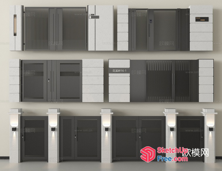 Exterior Decor Collection Of Gates 3D SketchUp File