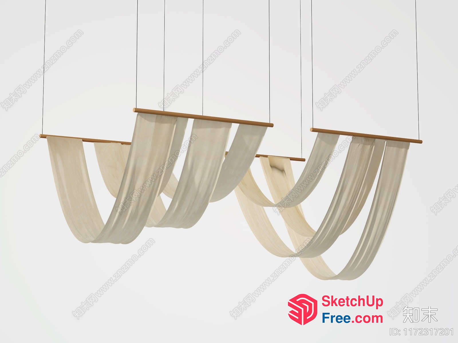 Elegant Hanging Curtain Display 3D SketchUp File