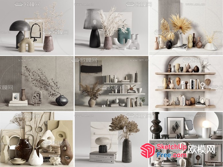 Stylish Minimalist Home Decor In Neutral Tones 3D SketchUp File