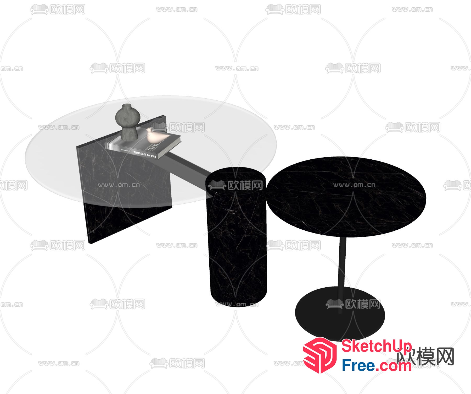 Minimalist-Style Side Table With Bookshelf 3D SketchUp File