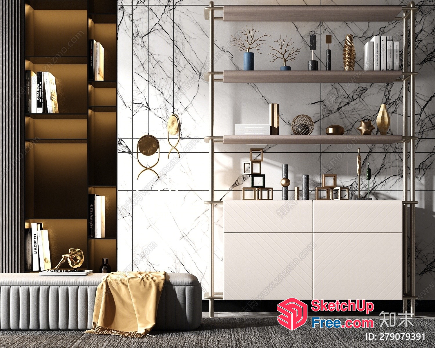 Elegant Modern Living Room With Sleek Furniture And Decor 3D SketchUp File