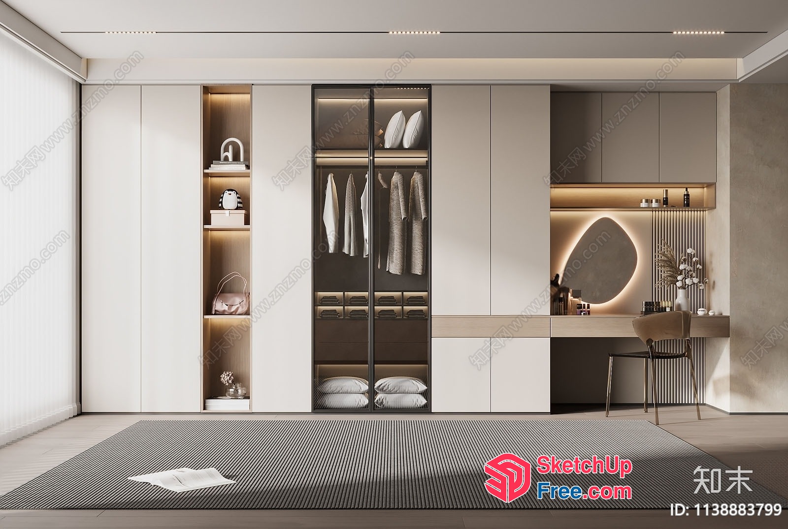 Modern Minimalist Wardrobe Design 3D SketchUp File