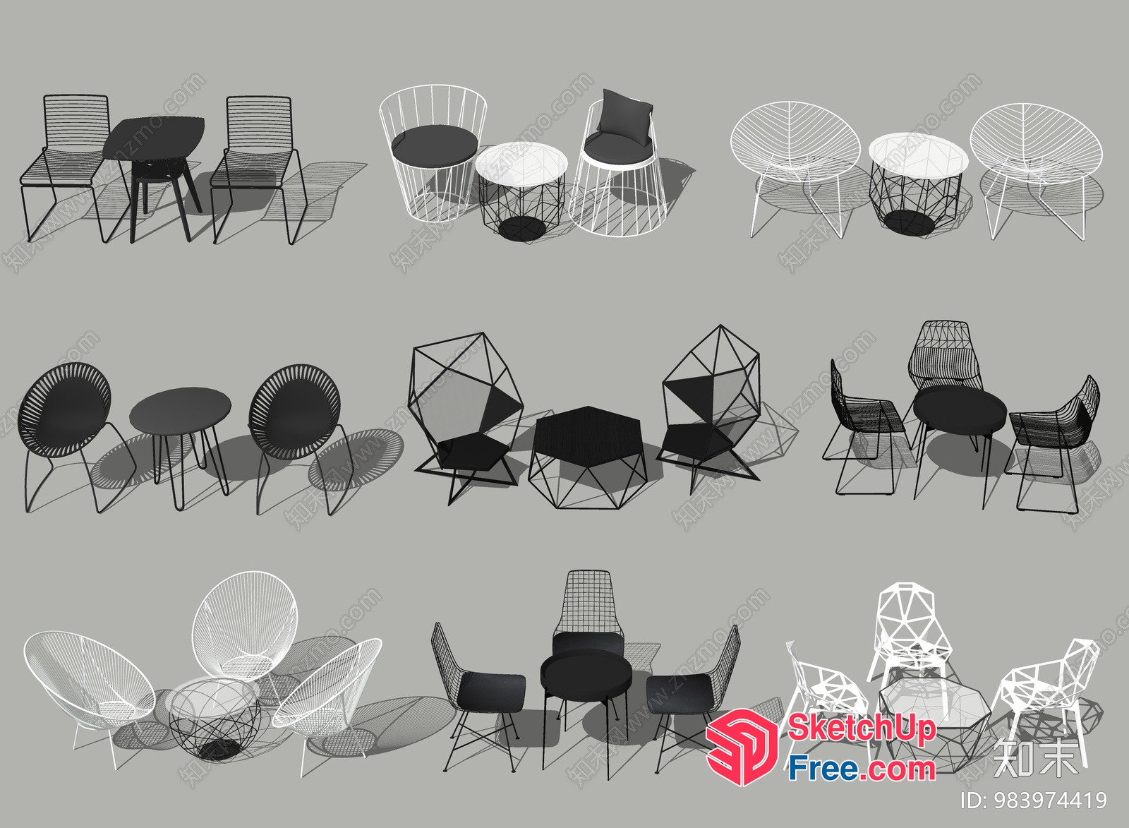 3D Rendered Furniture Arrangement 3D SketchUp File