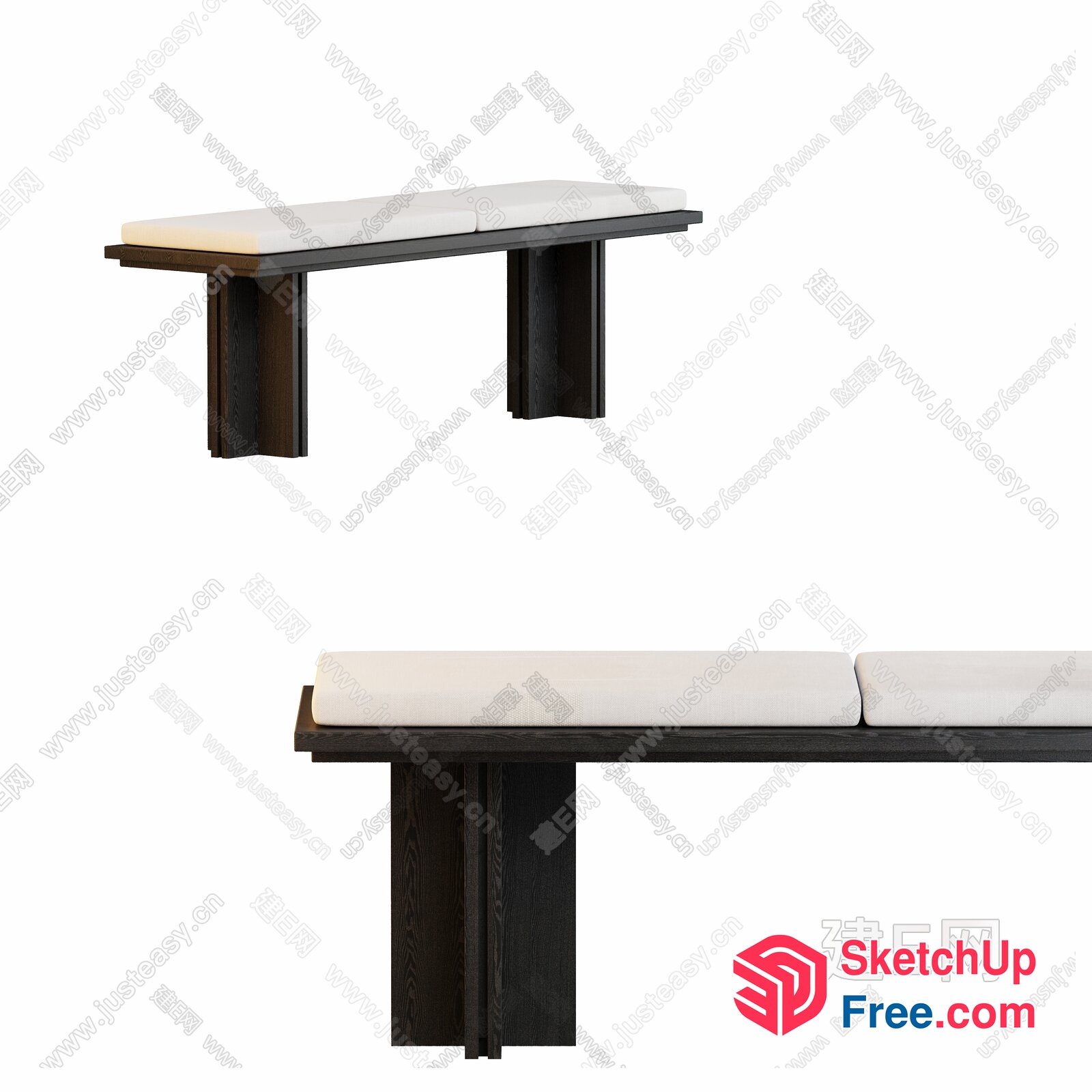 Elegant And Sophisticated Modern Bench 3D SketchUp File