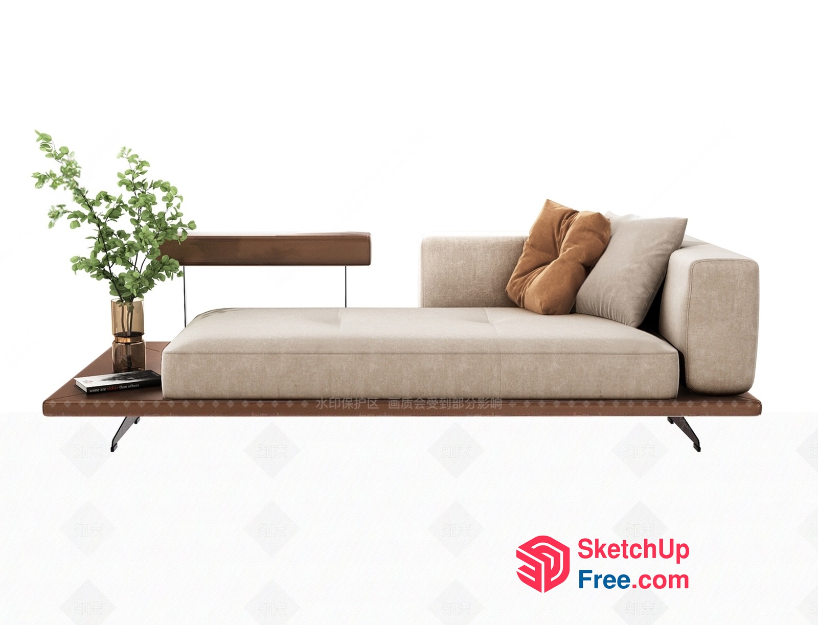 Minimalist Style Modern Sofa And Coffee Table 3D SketchUp File