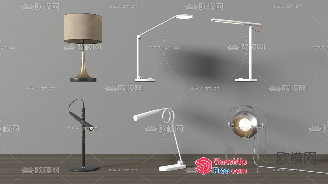 Modern Table Lamps And Floor Lamps 3D SketchUp File